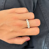 Anillo lágrima blanco plata