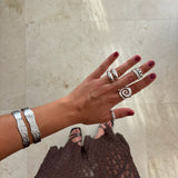 Anillo lágrima lila plata