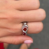magma silver ring