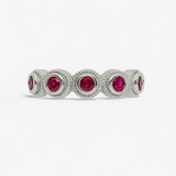 Anillo lágrima rosa plata