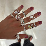 Anillo triple star plata