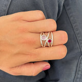 Anillo love rosa plata