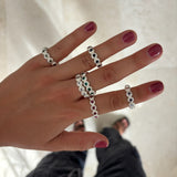Anillo lágrima blanco plata
