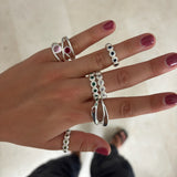 Anillo lágrima blanco plata