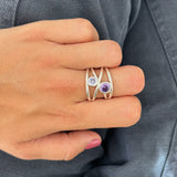 Anillo love lila plata