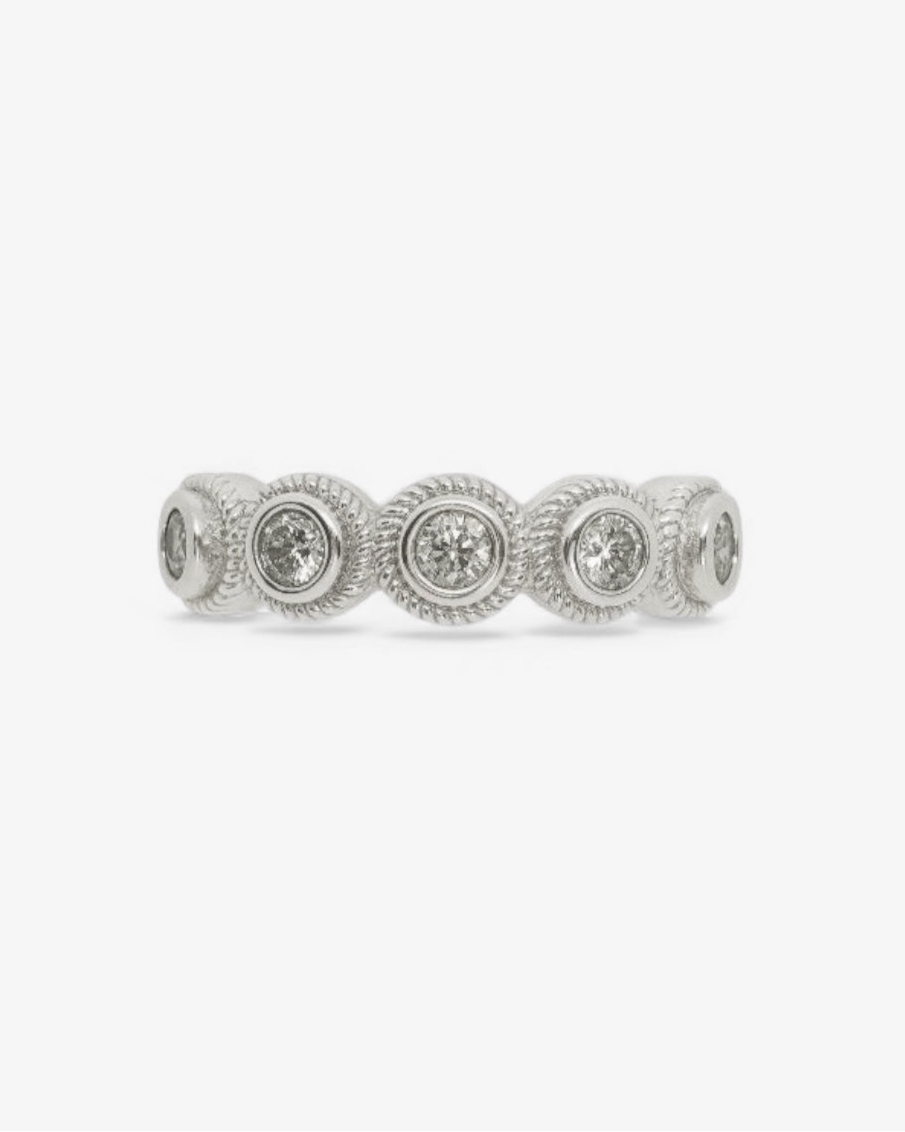 Anillo lágrima blanco plata
