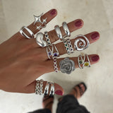 Anillo triple star plata