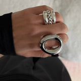Anillo must plateado