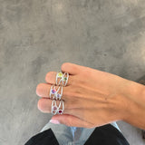 Anillo love rosa plata