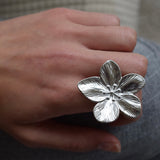 Anillo flor plata