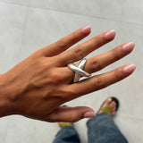 Anillo cross plata