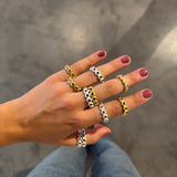 Anillo lágrima blanco plata