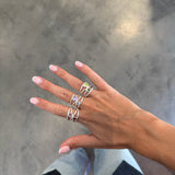 Anillo love verde plata