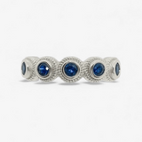Anillo lágrima azul plata