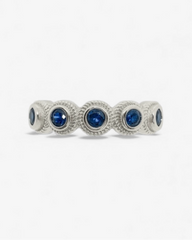Anillo lágrima azul plata