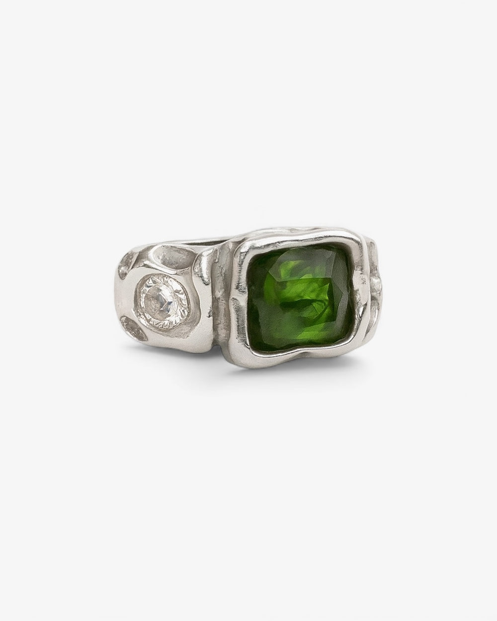 Anillo efímero plateado