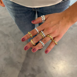 Anillo lágrima blanco plata