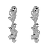 Pendientes lava plateado