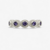 Anillo lágrima lila plata