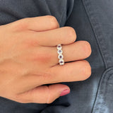 Anillo lágrima lila plata