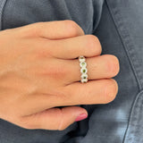 Anillo lágrima oliva plata