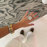 Anillo flor plata