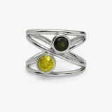 Anillo love verde plata