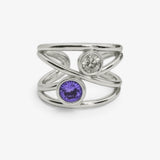Anillo love lila plata