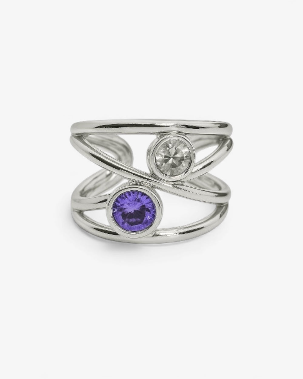 Anillo love lila plata