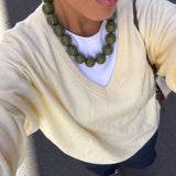 Collar Canicas oliva